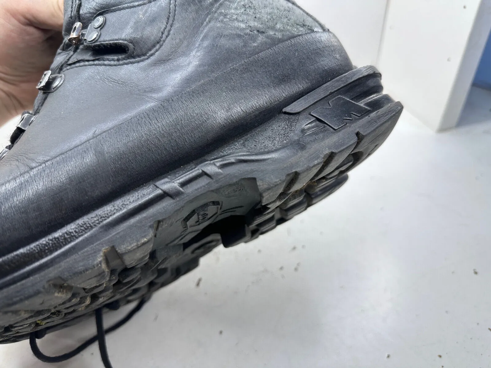 German Army Black Leather Army Heavy Duty Combat Boots Meindl Size EU 44 UK 9.5