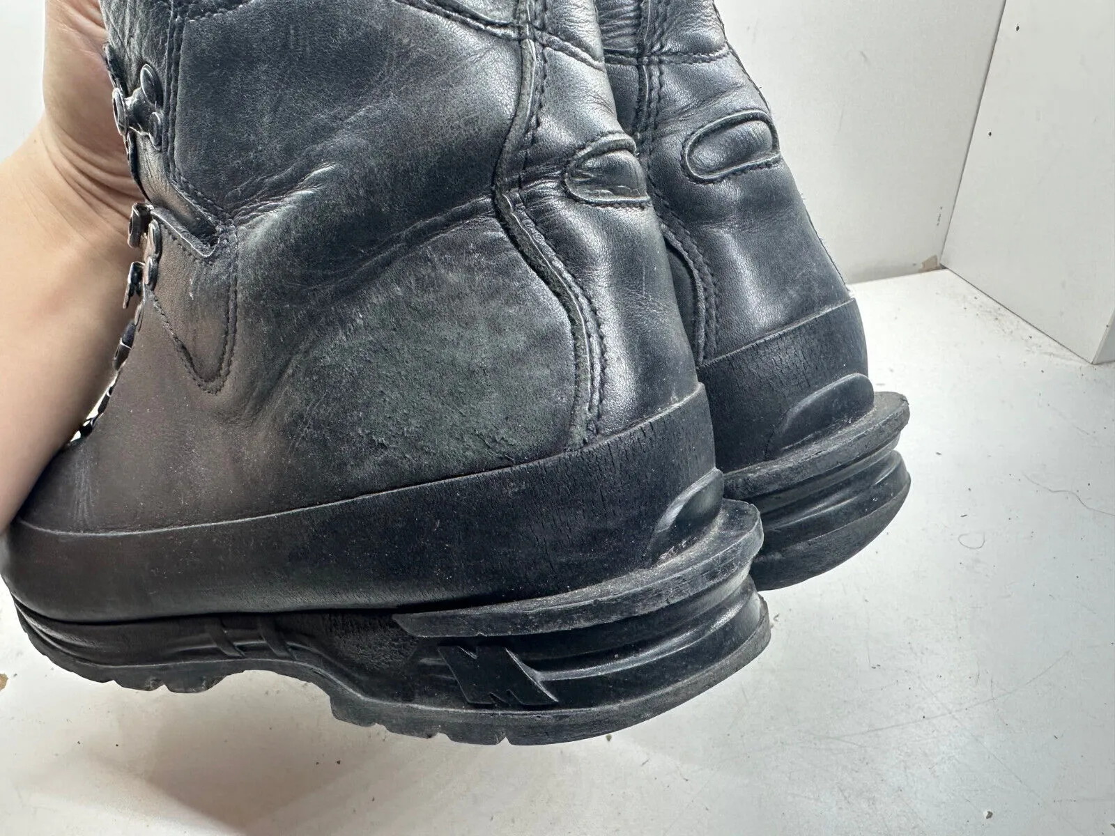 German Army Black Leather Army Heavy Duty Combat Boots Meindl Size EU 44 UK 9.5