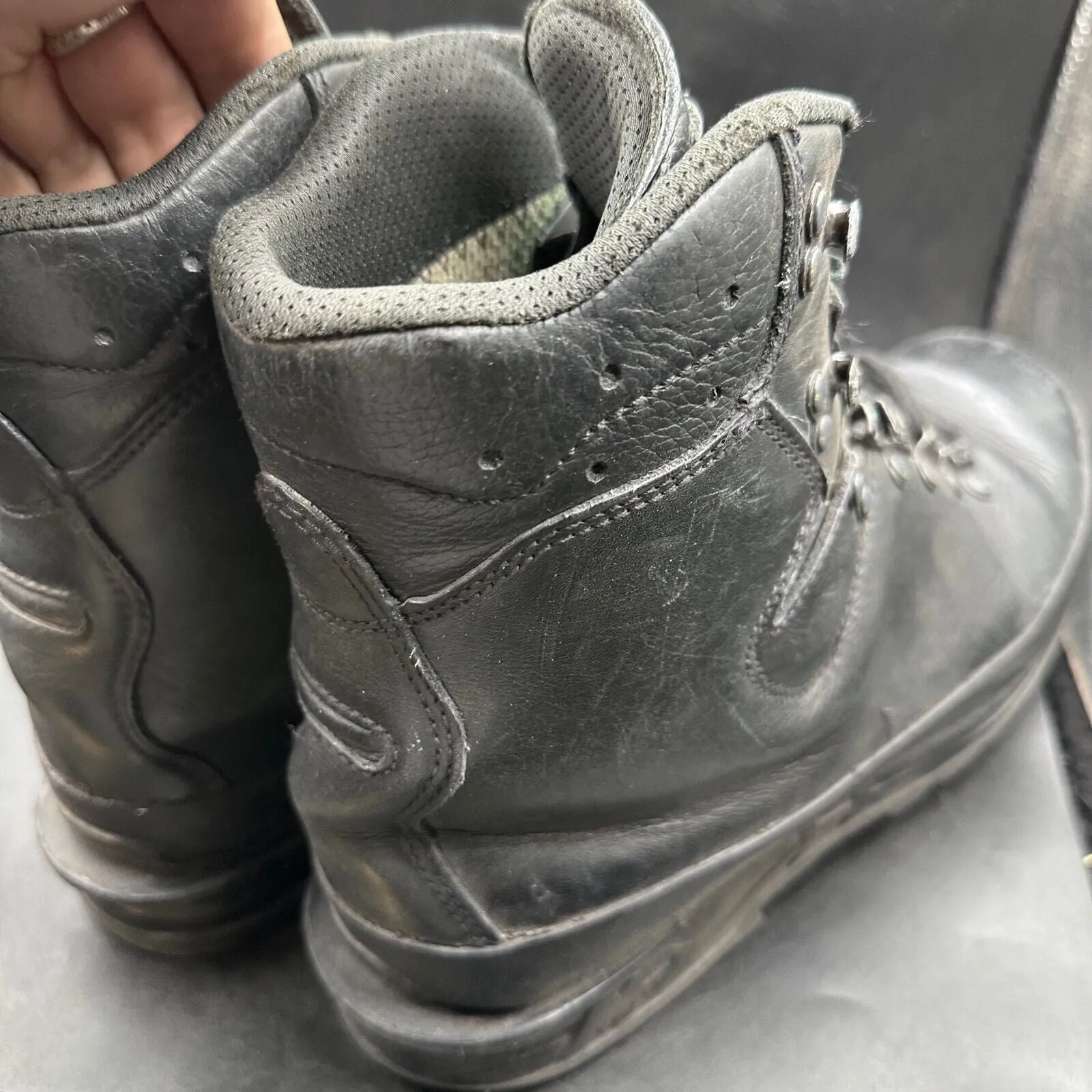 German Army Black Leather Army Heavy Duty Combat Boots Meindl Size EU 44.5 UK 10