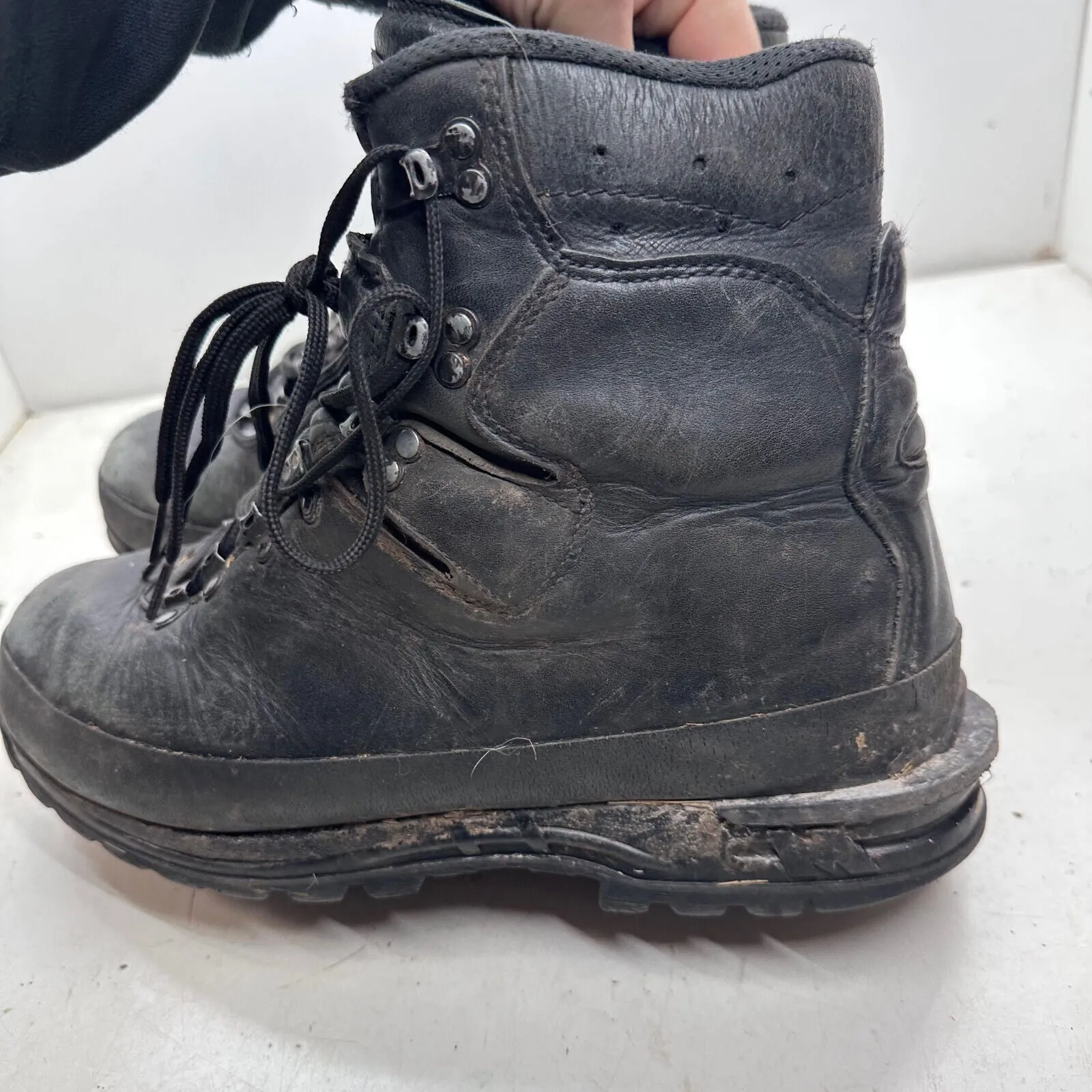 German Army Black Leather Army Heavy Duty Combat Boots Meindl Size EU 45 UK 10.5
