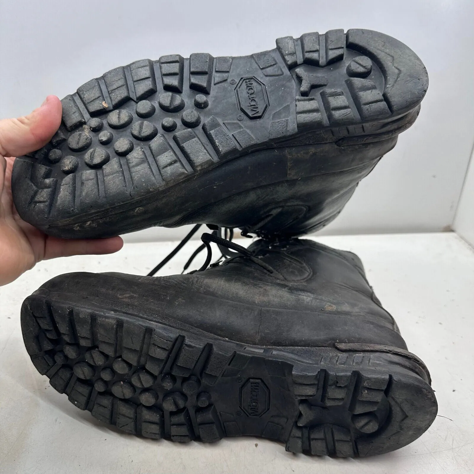 German Army Black Leather Army Heavy Duty Combat Boots Meindl Size EU 45 UK 10.5