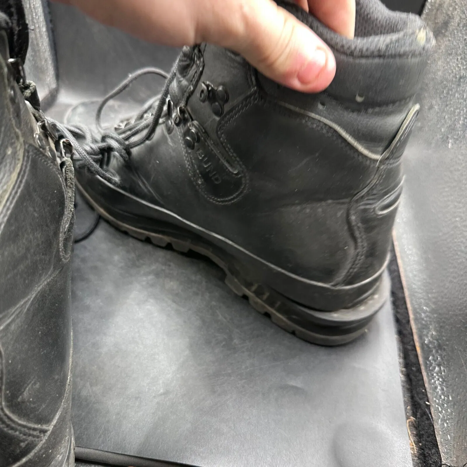German Army Black Leather Army Heavy Duty Combat Boots Meindl Size EU 45 UK 10