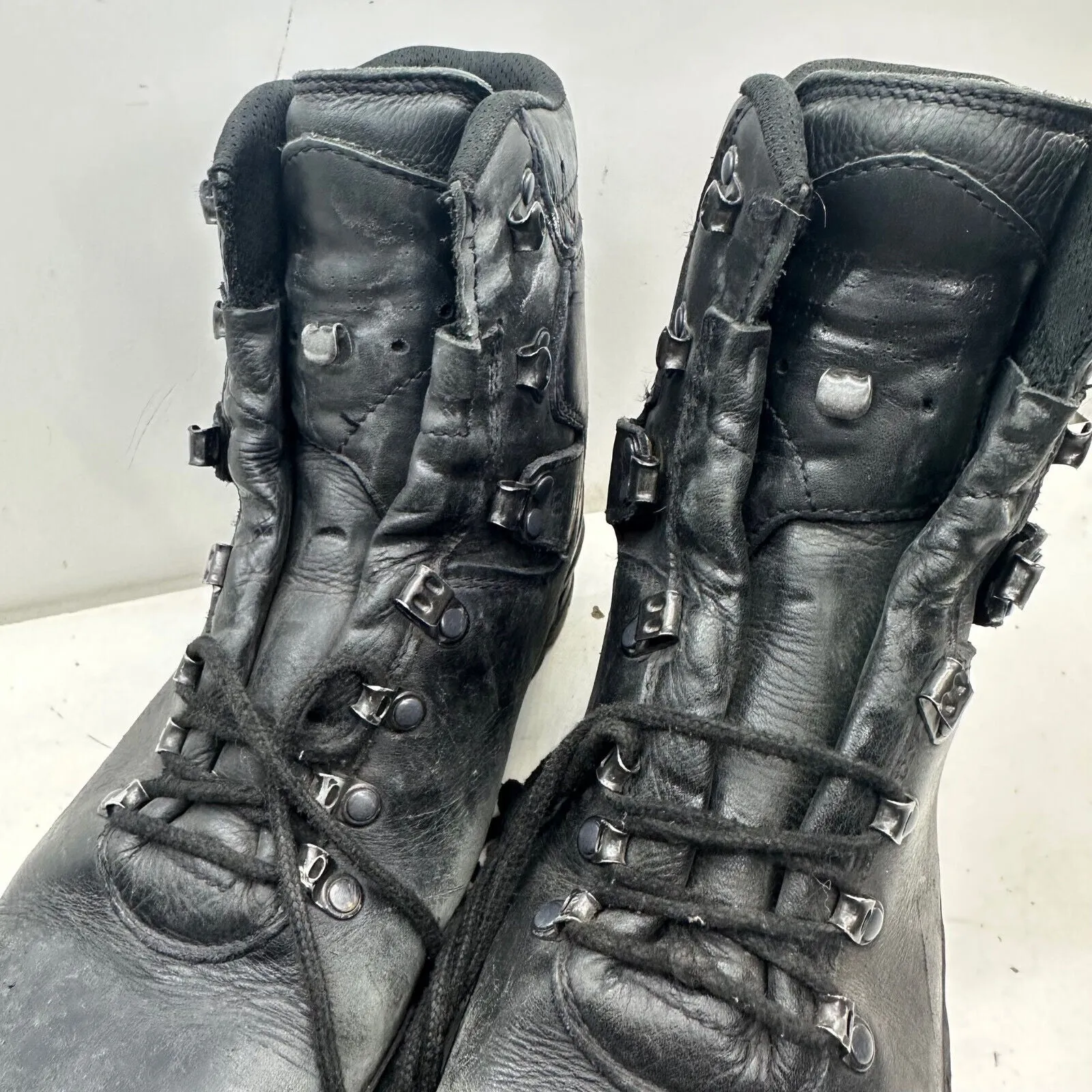 German Army Black Leather Army Heavy Duty Combat Boots Meindl Size EU 45 UK 10