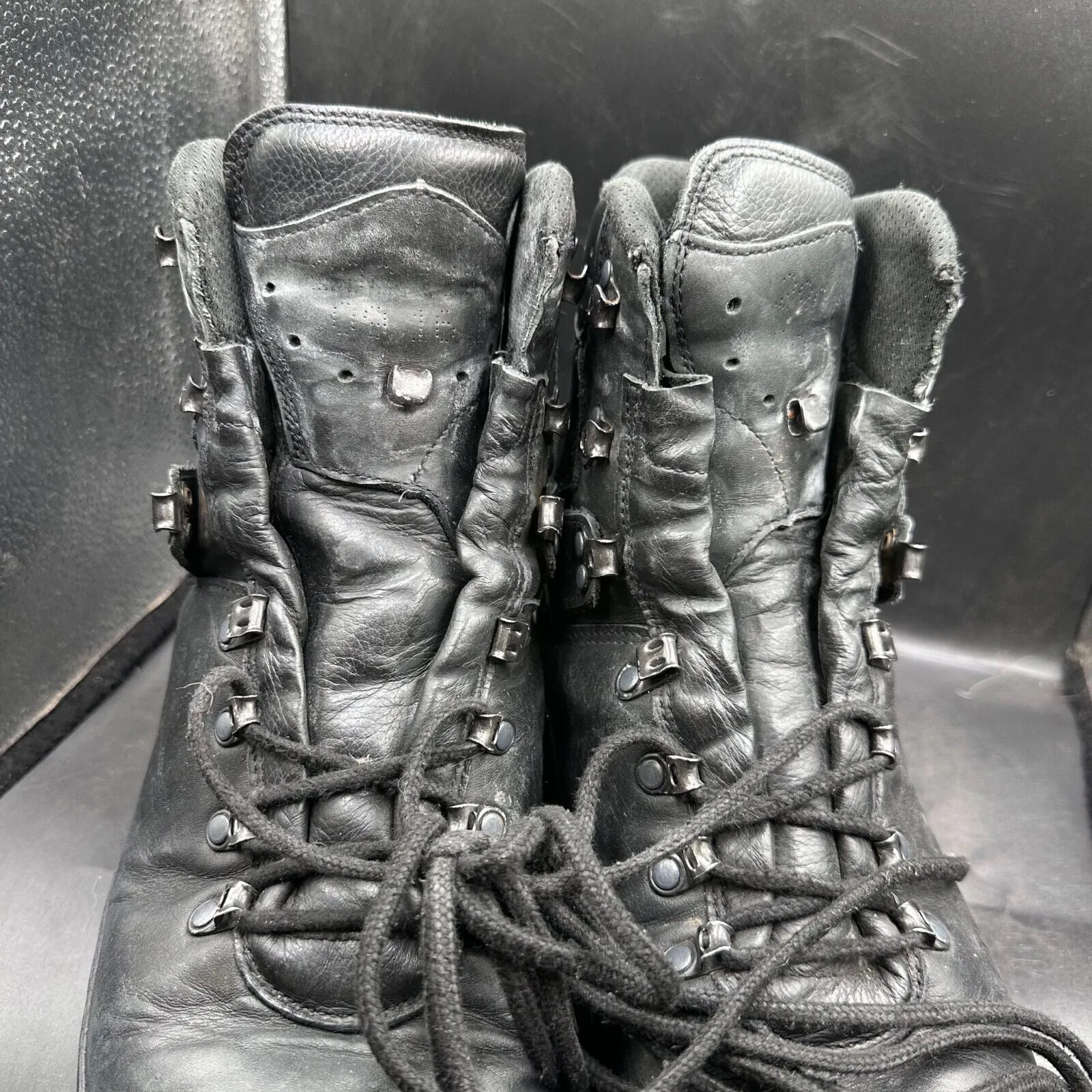 German Army Black Leather Army Heavy Duty Combat Boots Meindl Size EU 46 UK 11
