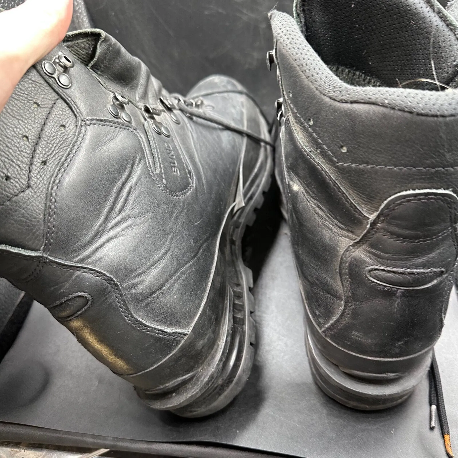 German Army Black Leather Army Heavy Duty Combat Boots Meindl Size EU 47 UK 12