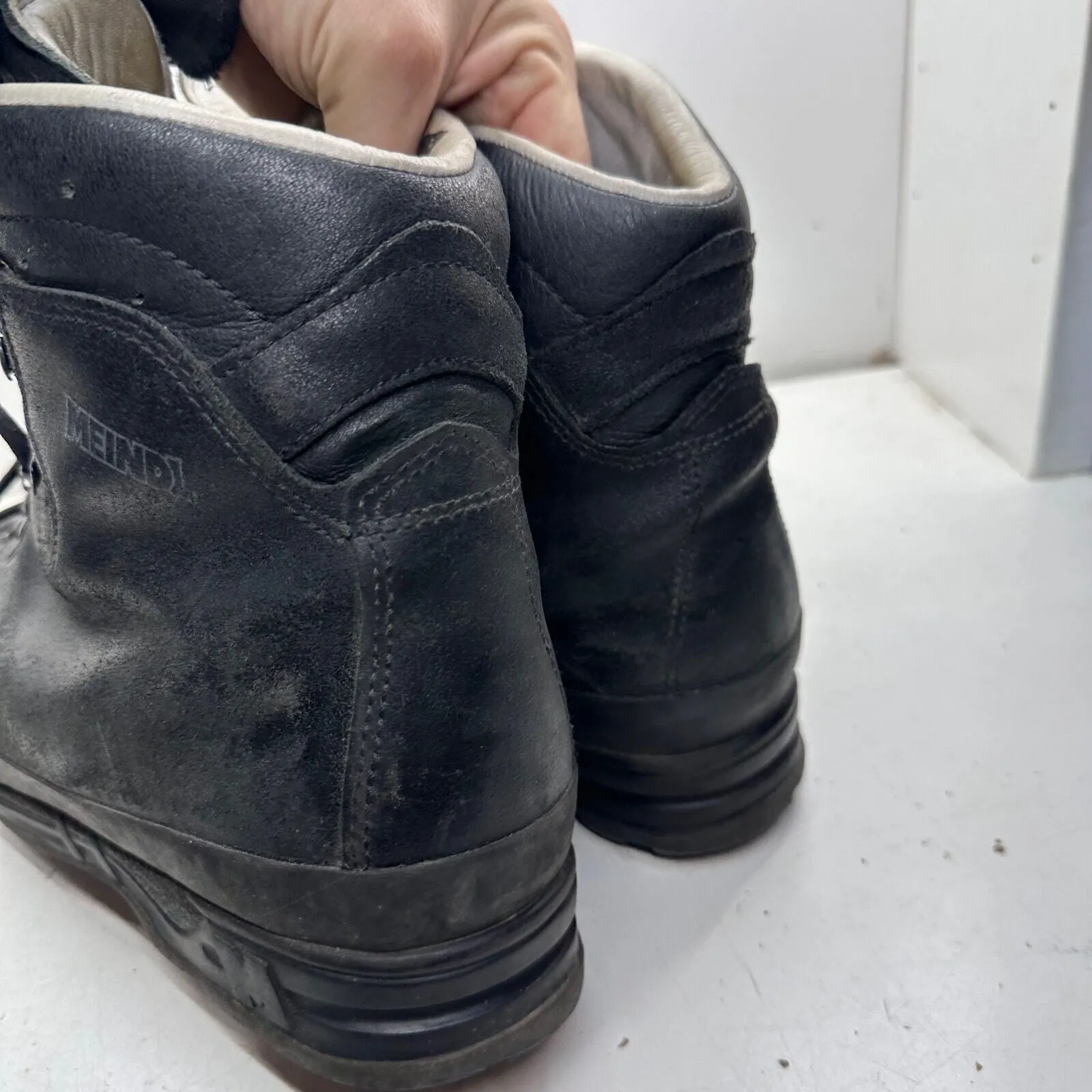 German Army Black Leather Army Heavy Duty Combat Boots Meindl Size EU 47 UK 12