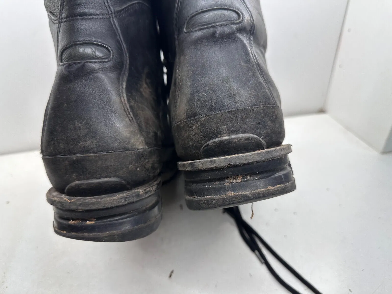German Army Black Leather Army Heavy Duty Combat Boots Meindl - Size EU 47 UK 12