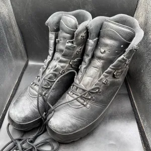German Army Black Leather Army Heavy Duty Combat Boots Meindl Size EU 47 UK 12