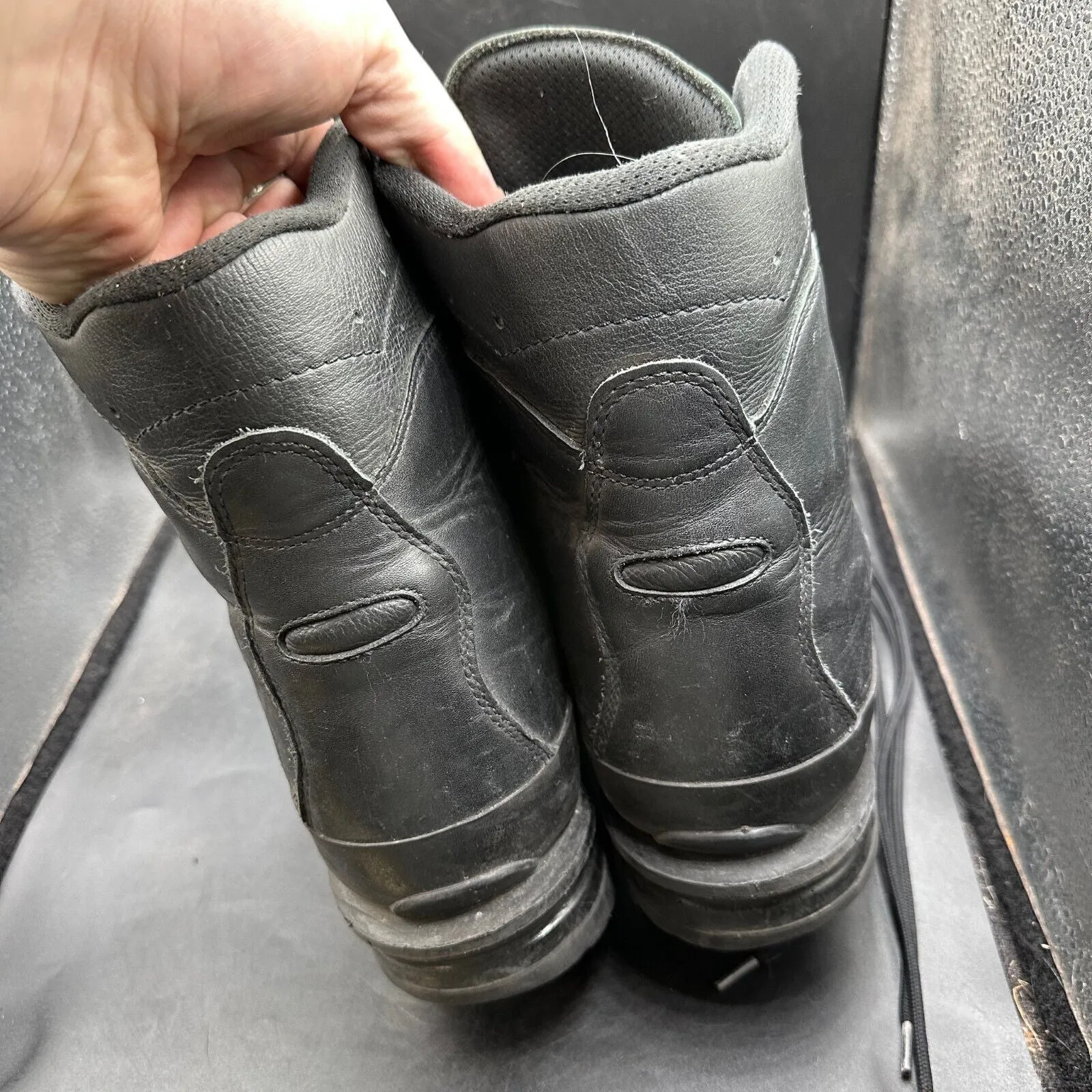 German Army Black Leather Army Heavy Duty Combat Boots Meindl Size EU 47 UK 12