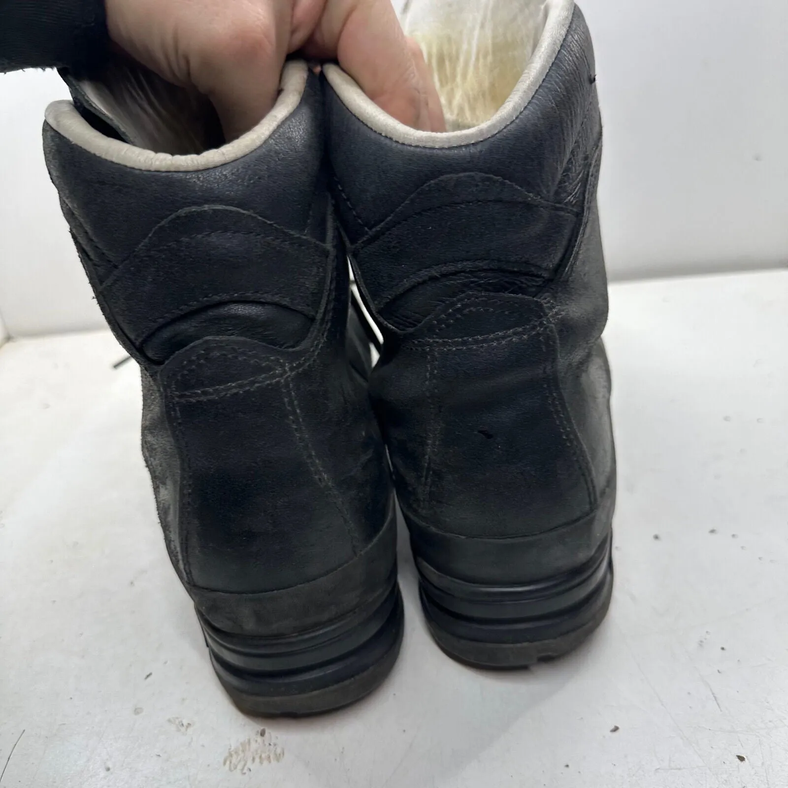 German Army Black Leather Army Heavy Duty Combat Boots Meindl Size EU 47 UK 12