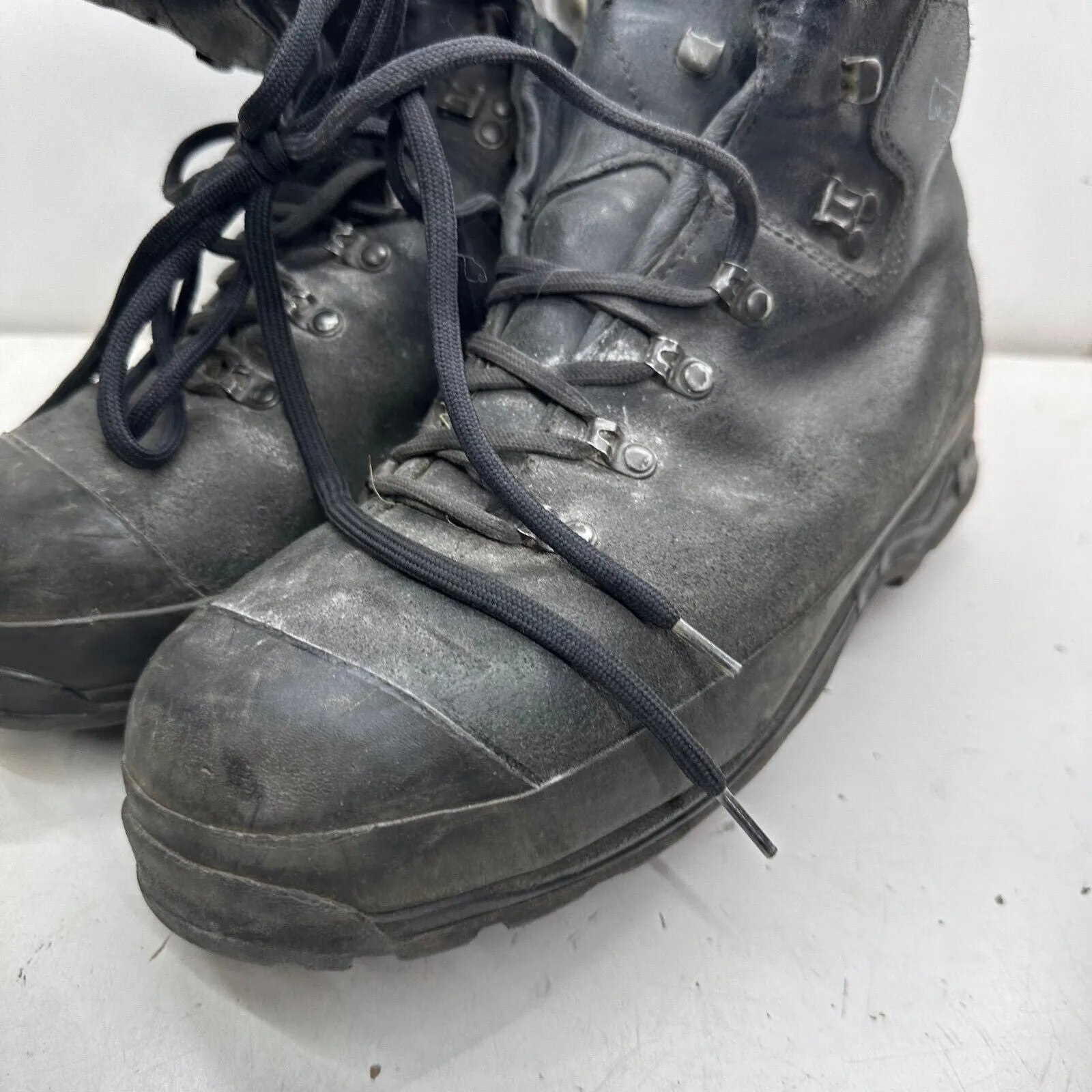 German Army Black Leather Army Heavy Duty Combat Boots Meindl Size EU 47 UK 12