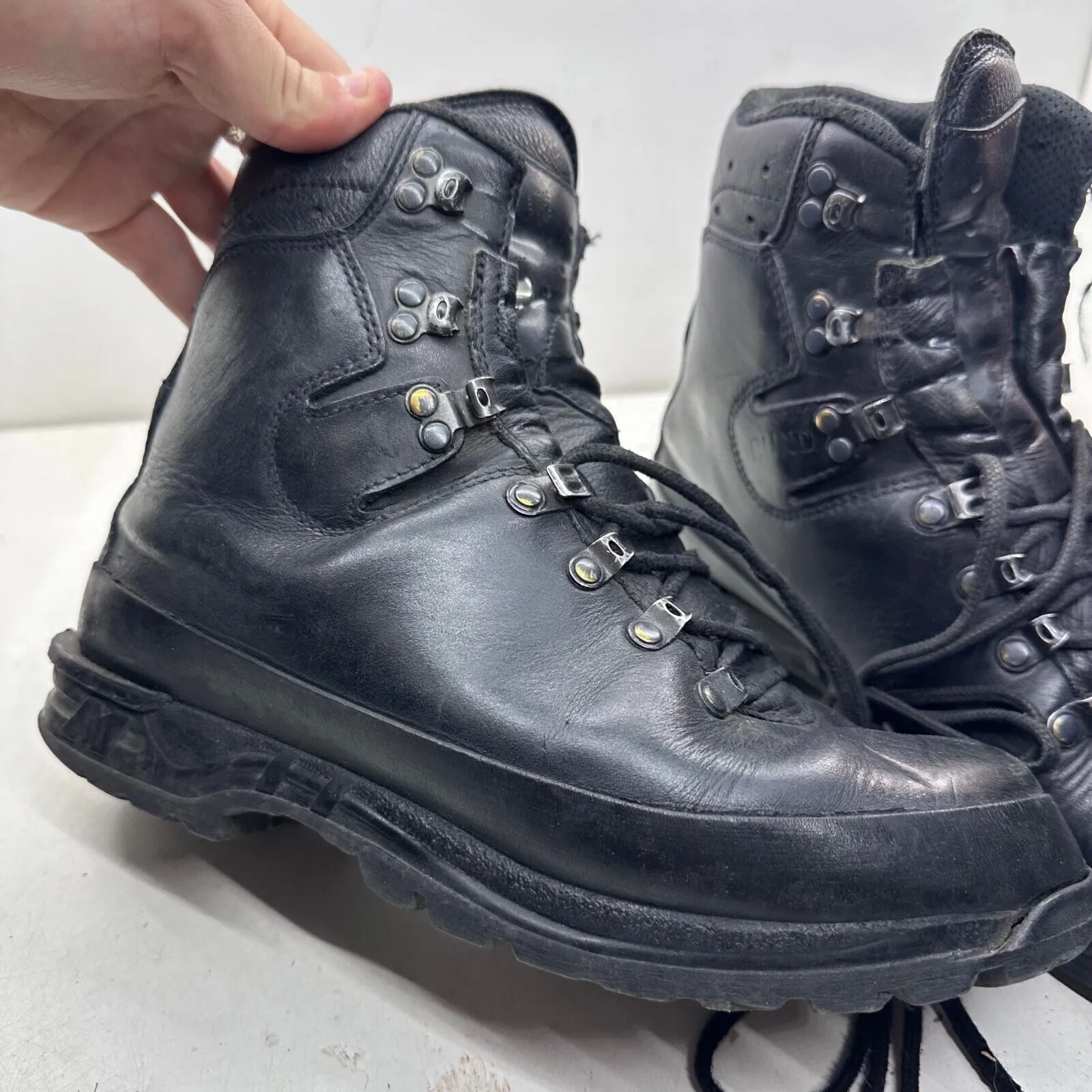 German Army Black Leather Army Heavy Duty Combat Boots Meindl Size EU42.5 UK 8.5