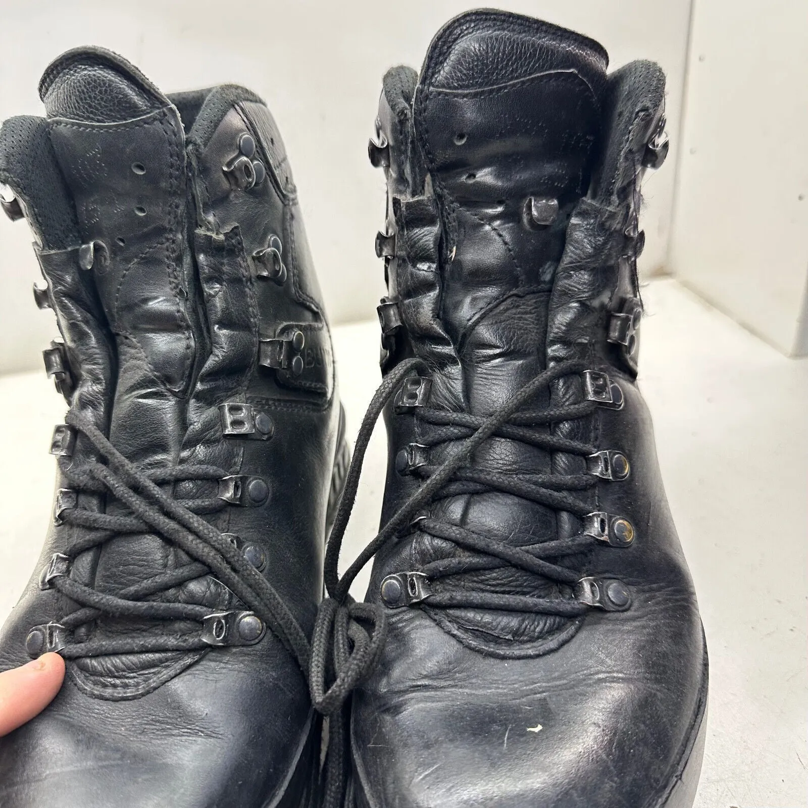 German Army Black Leather Army Heavy Duty Combat Boots Meindl Size EU42.5 UK 8.5