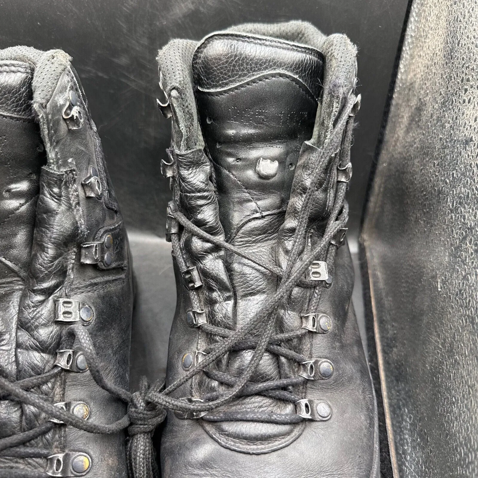 German Army Black Leather Army Heavy Duty Combat Boots Meindl Size EU44.5 UK 10