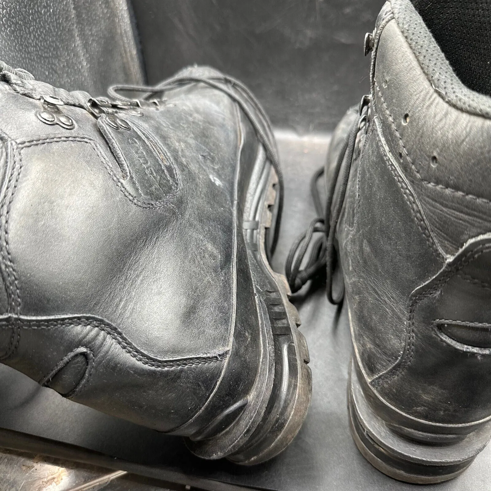German Army Black Leather Army Heavy Duty Combat Boots Meindl Size EU45.5 UK10.5