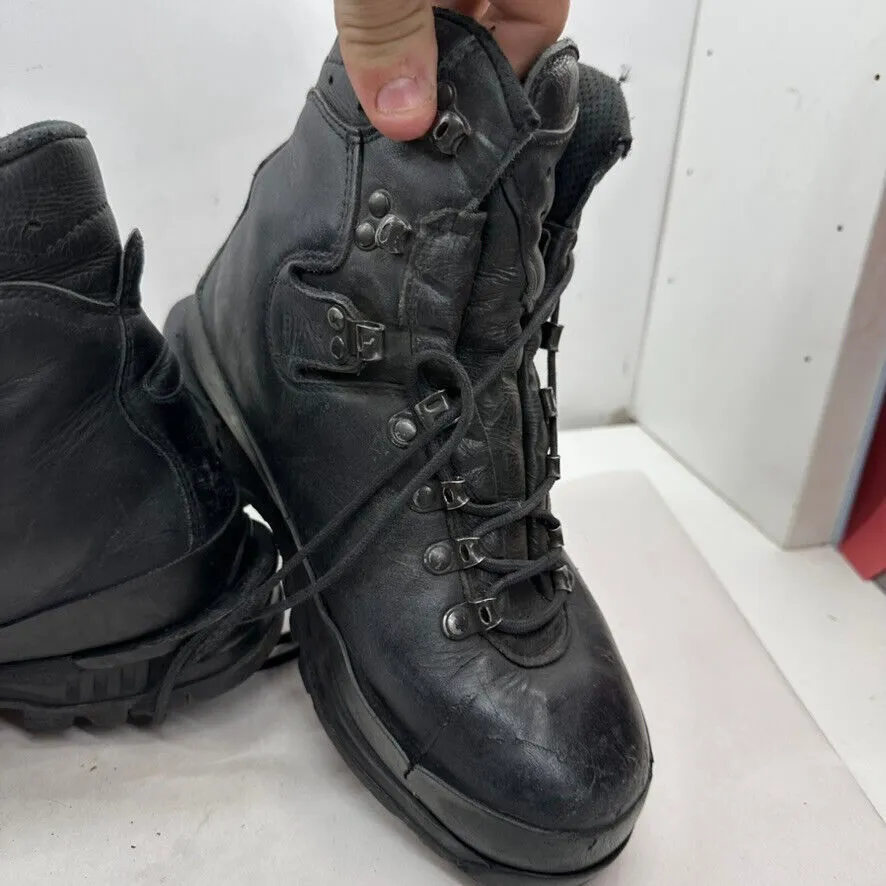 German Army Black Leather Army Heavy Duty Combat Boots - Size EU 39 UK 5.5