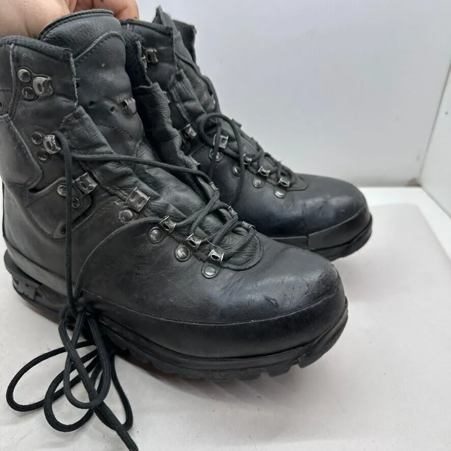 German Army Black Leather Army Heavy Duty Combat Boots - Size EU 39 UK 5.5