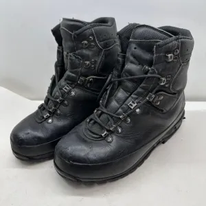 German Army Black Leather Army Heavy Duty Combat Boots - Size EU 39 UK 5.5