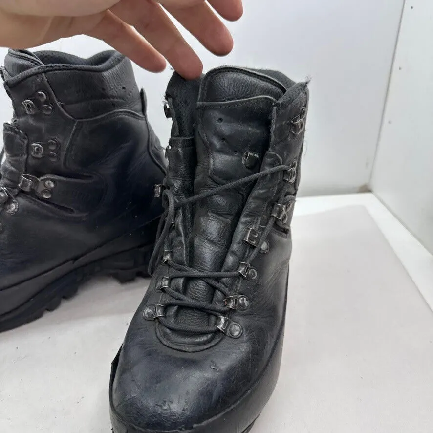 German Army Black Leather Army Heavy Duty Combat Boots - Size EU 39 UK 5.5