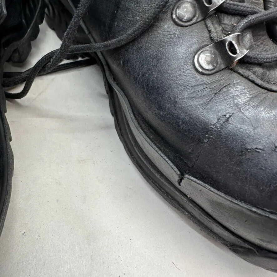 German Army Black Leather Army Heavy Duty Combat Boots - Size EU 39 UK 5.5