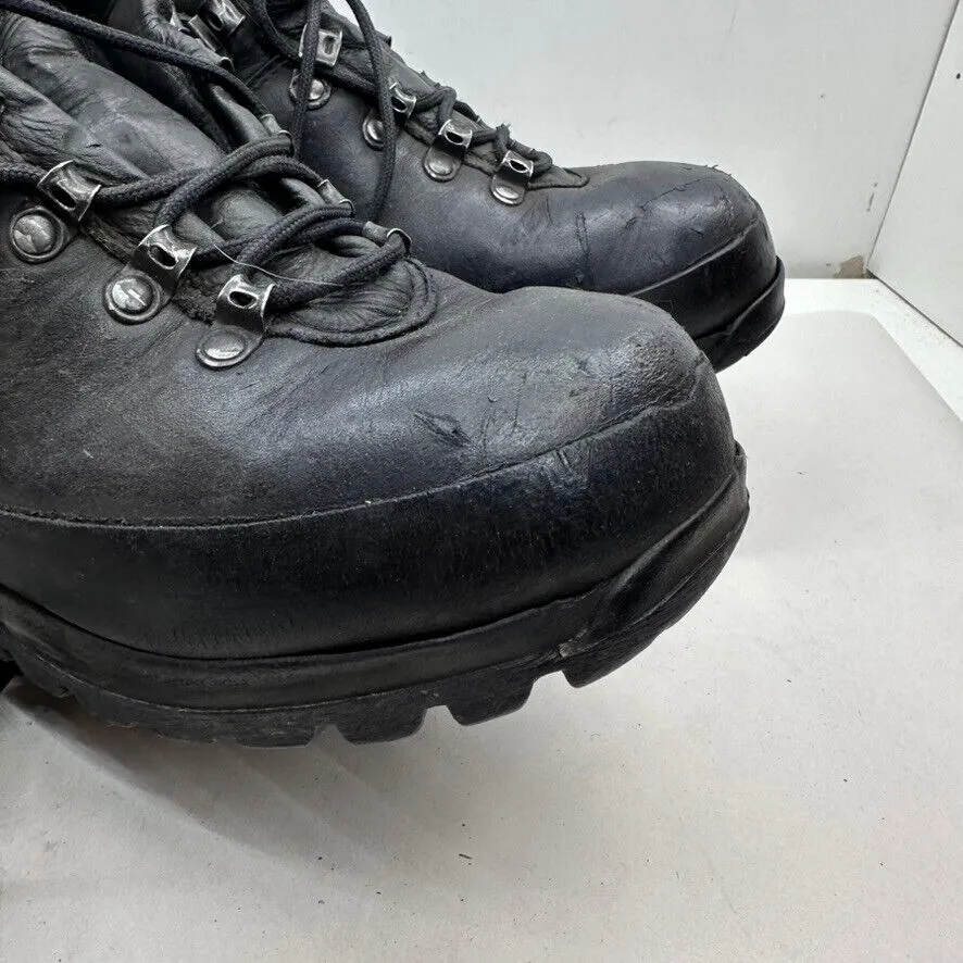 German Army Black Leather Army Heavy Duty Combat Boots - Size EU 39 UK 5.5