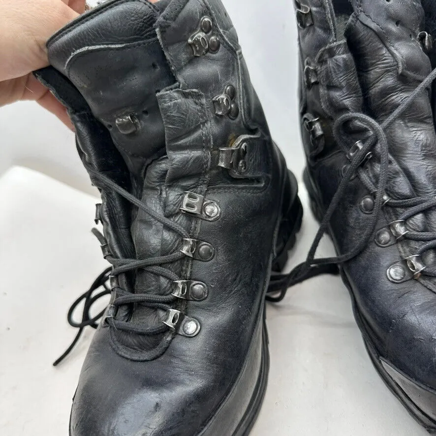 German Army Black Leather Army Heavy Duty Combat Boots - Size EU 39 UK 5.5