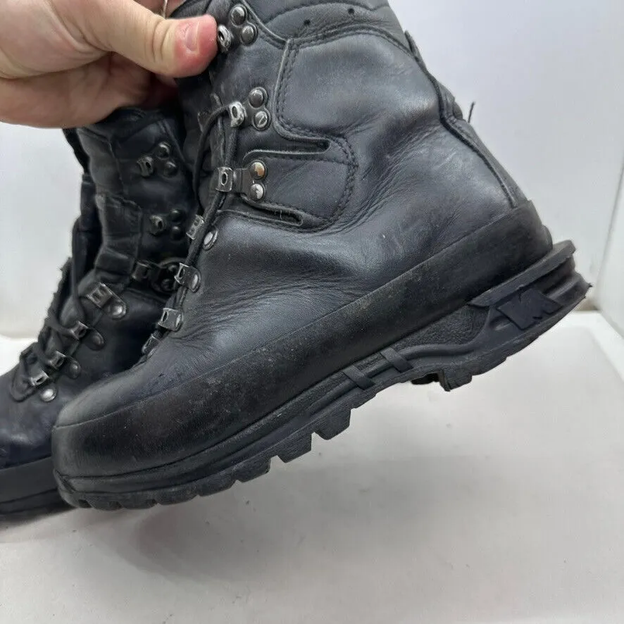 German Army Black Leather Army Heavy Duty Combat Boots - Size EU 39 UK 5.5
