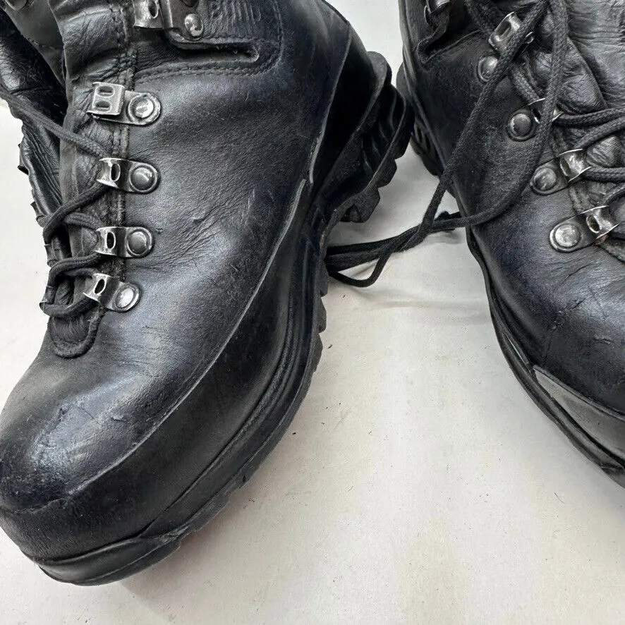 German Army Black Leather Army Heavy Duty Combat Boots - Size EU 39 UK 5.5