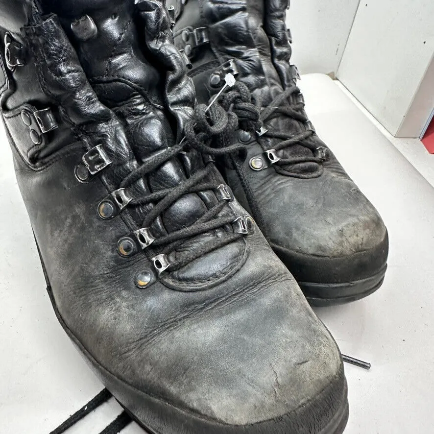 German Army Black Leather Army Heavy Duty Combat Boots - Size EU 42 UK 8