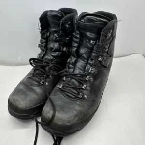 German Army Black Leather Army Heavy Duty Combat Boots - Size EU 42 UK 8