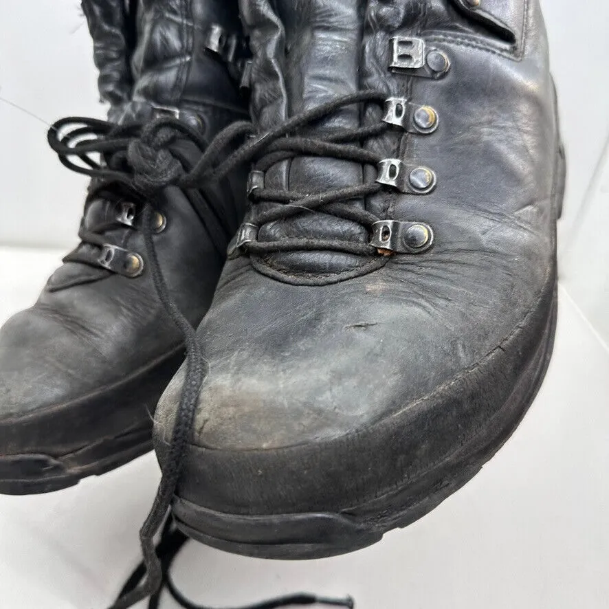 German Army Black Leather Army Heavy Duty Combat Boots - Size EU 42 UK 8