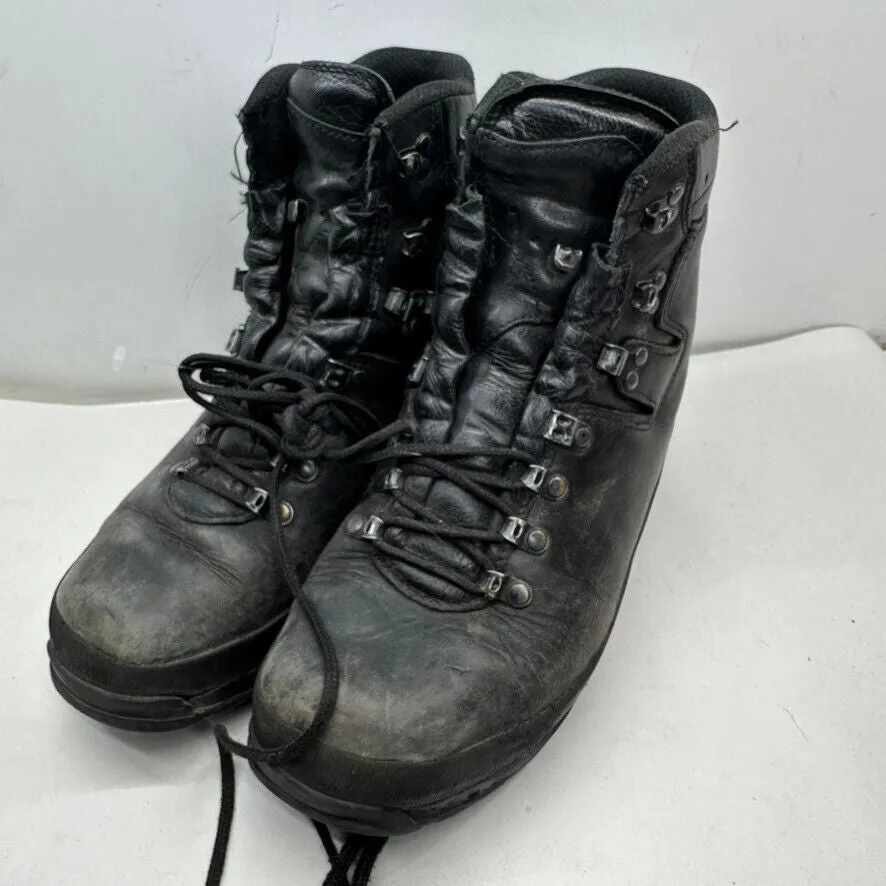 German Army Black Leather Army Heavy Duty Combat Boots - Size EU 42 UK 8