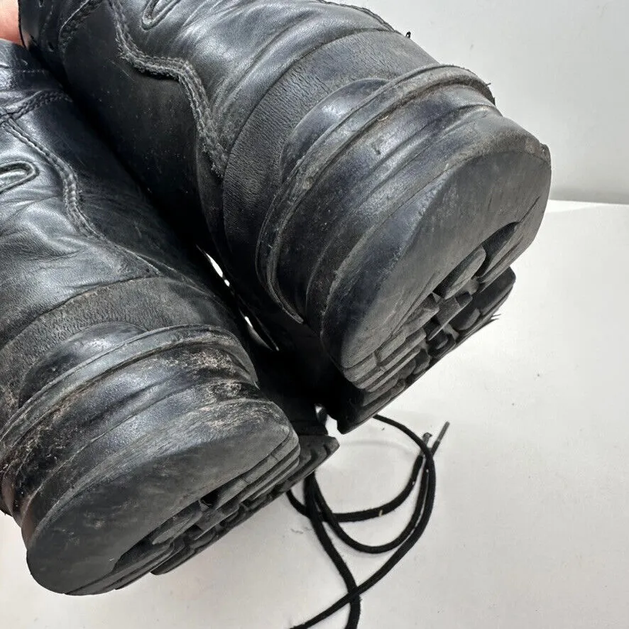 German Army Black Leather Army Heavy Duty Combat Boots - Size EU 42 UK 8