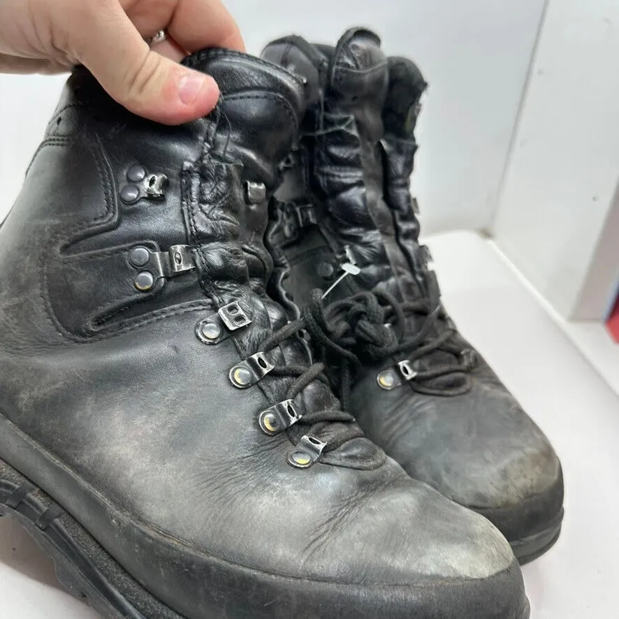 German Army Black Leather Army Heavy Duty Combat Boots - Size EU 42 UK 8