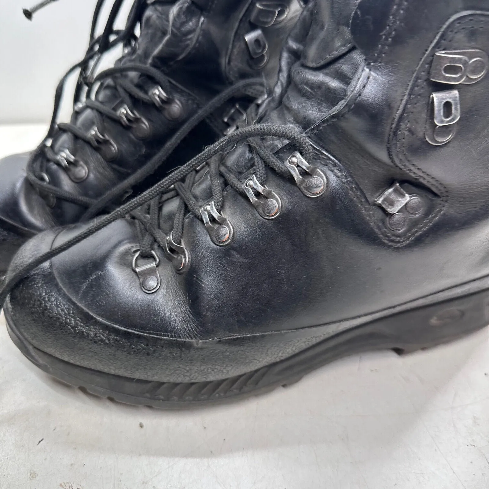 German Army Black Leather Army Heavy Duty Combat Boots - Size EU 43 UK 9