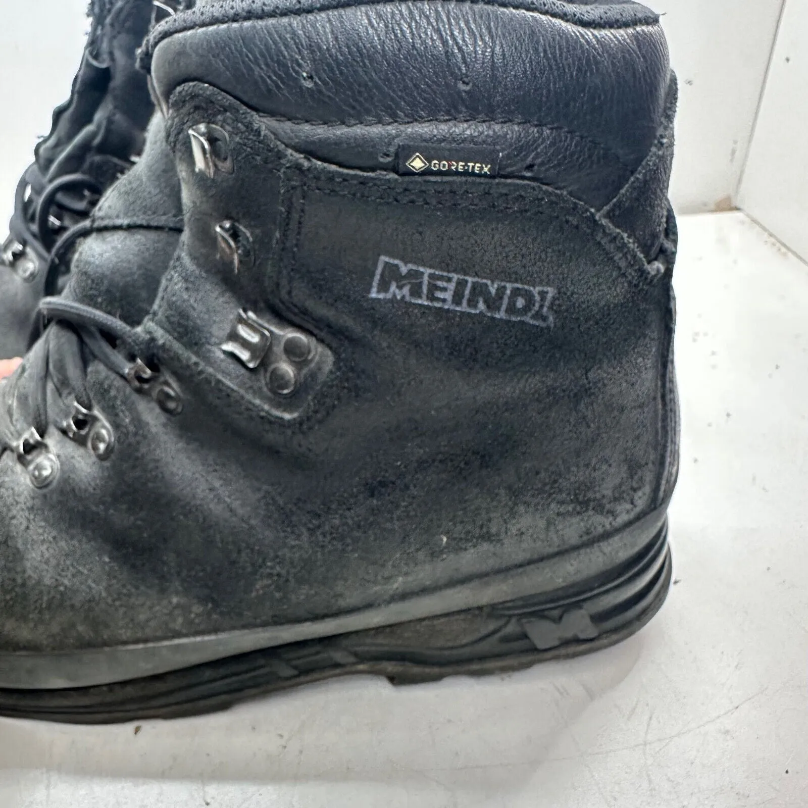 German Army Black Leather Army Heavy Duty Combat Boots - Size EU 43 UK 9