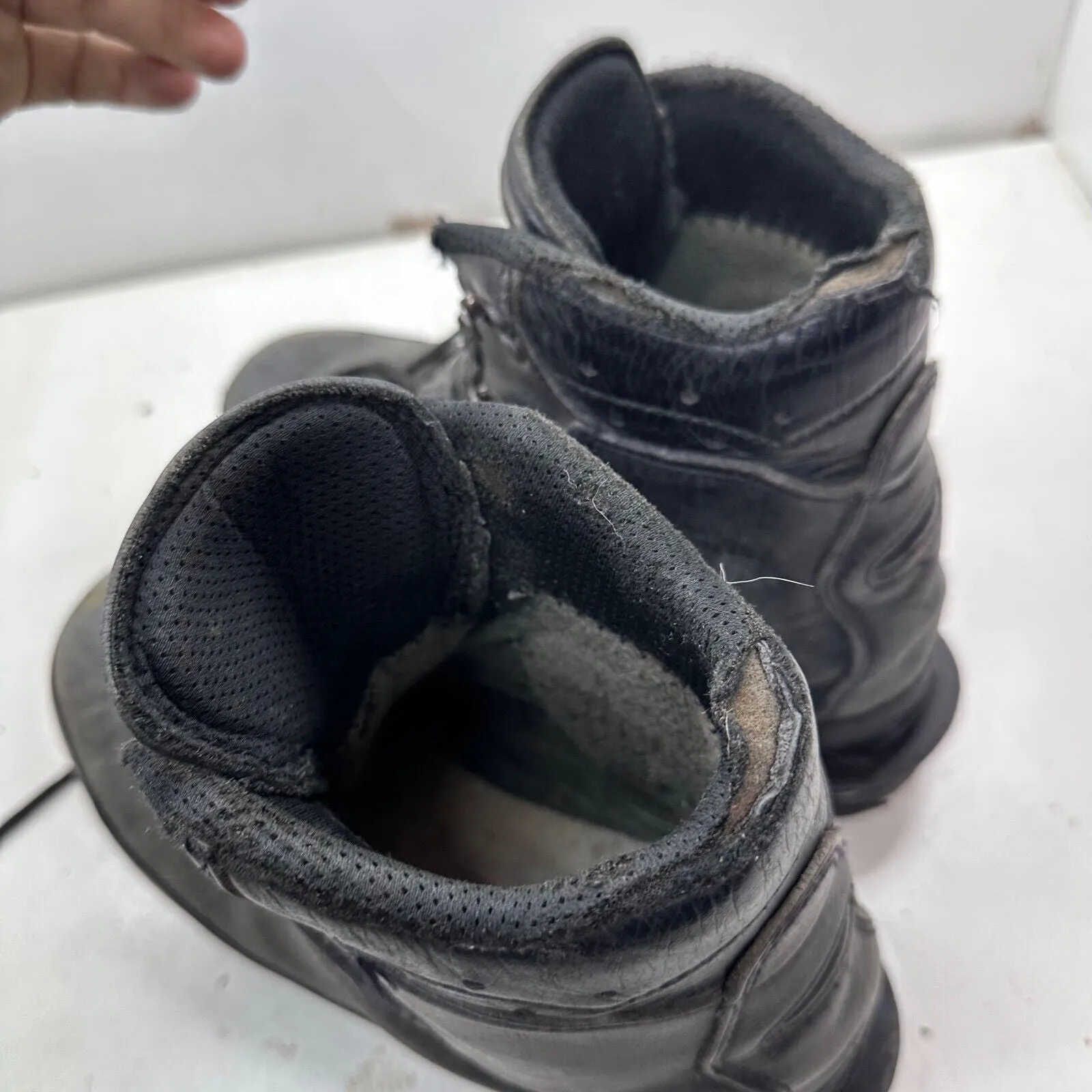 German Army Black Leather Army Heavy Duty Combat Boots - Size EU 43 UK 9