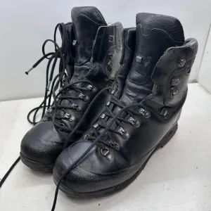 German Army Black Leather Army Heavy Duty Combat Boots - Size EU 43 UK 9