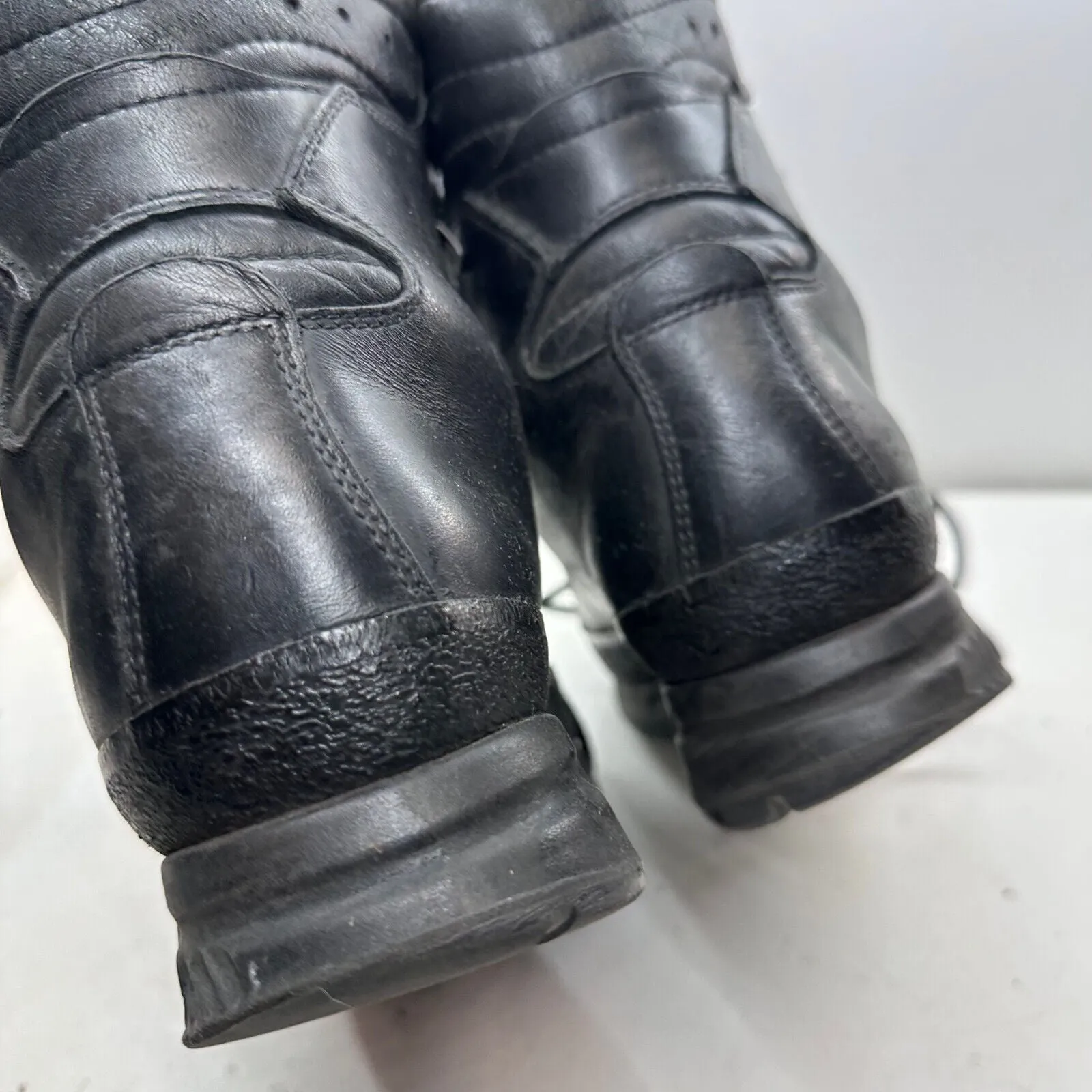 German Army Black Leather Army Heavy Duty Combat Boots - Size EU 43 UK 9