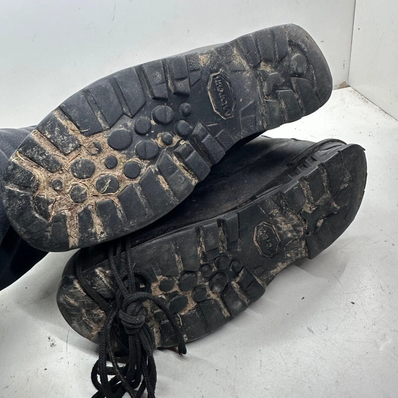 German Army Black Leather Army Heavy Duty Combat Boots - Size EU 43 UK 9