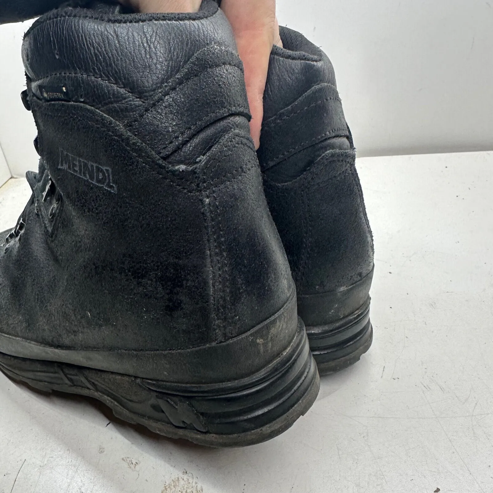 German Army Black Leather Army Heavy Duty Combat Boots - Size EU 43 UK 9