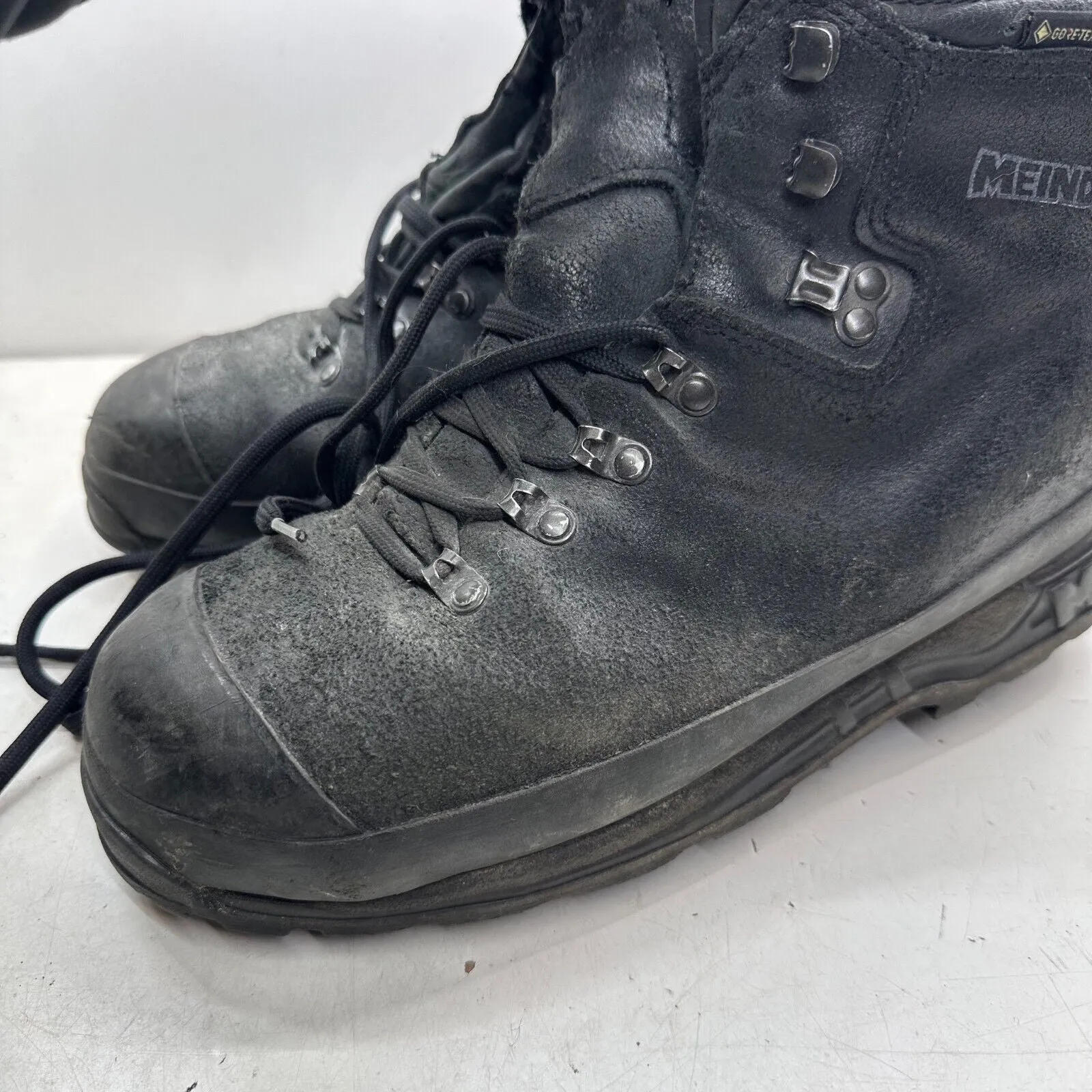 German Army Black Leather Army Heavy Duty Combat Boots - Size EU 43 UK 9