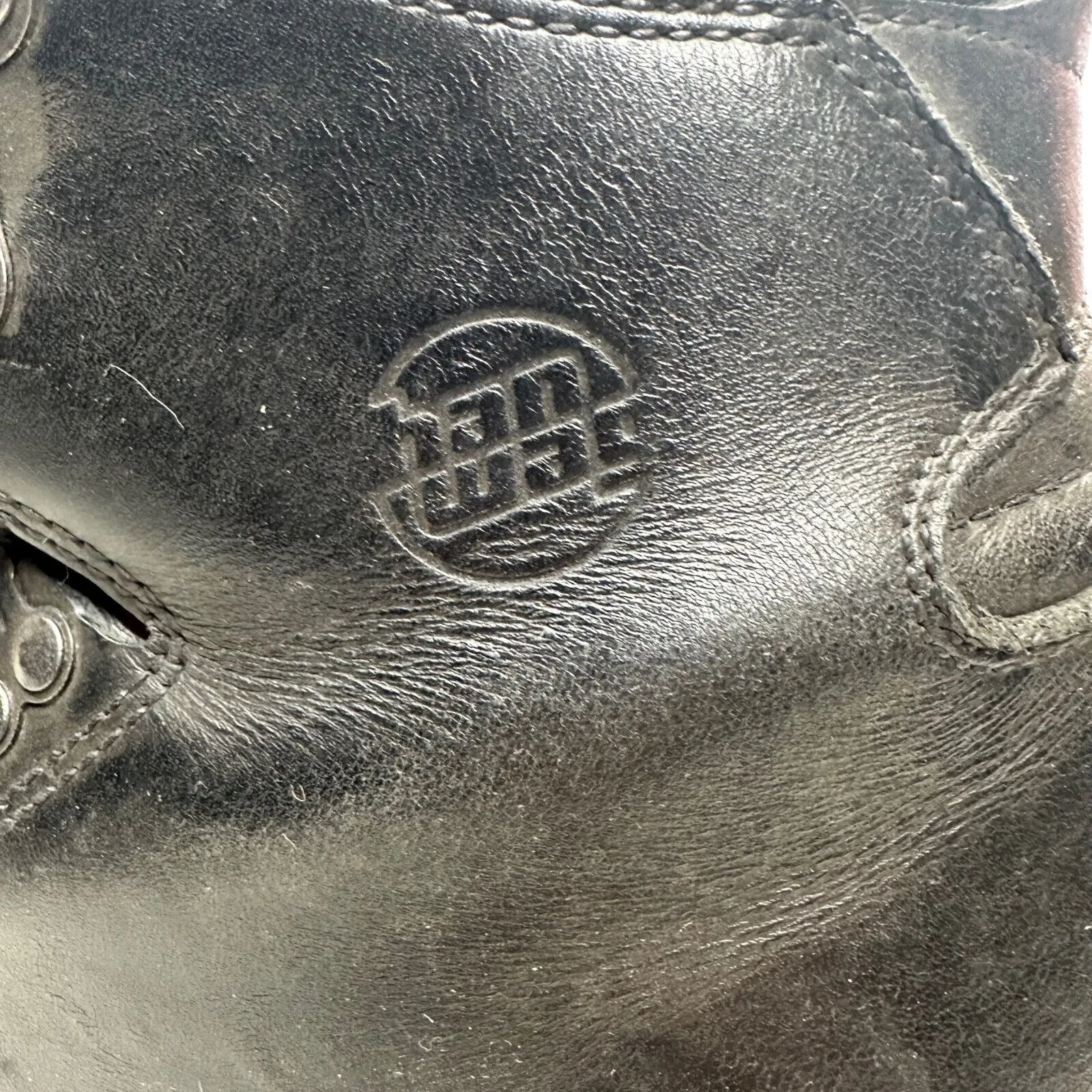 German Army Black Leather Army Heavy Duty Combat Boots - Size EU 43 UK 9