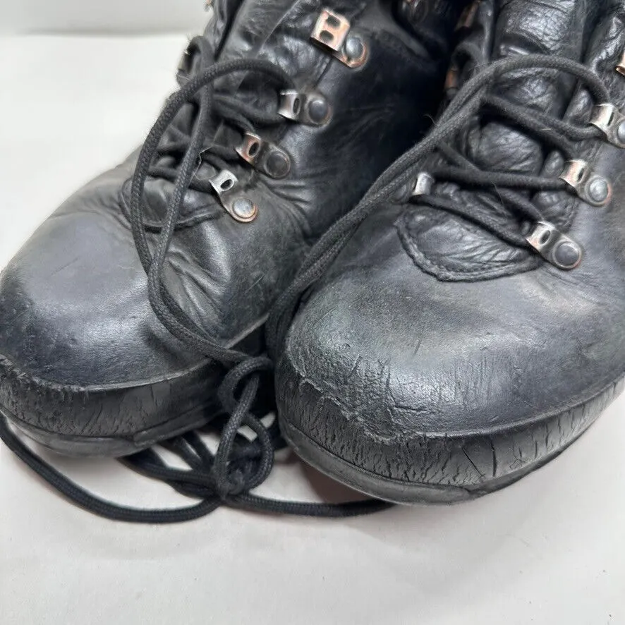 German Army Black Leather Army Heavy Duty Combat Boots - Size EU 44.5 UK 10