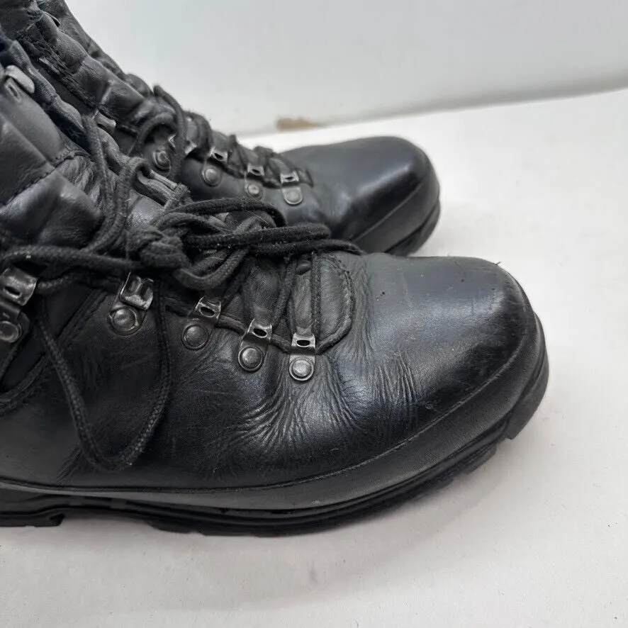 German Army Black Leather Army Heavy Duty Combat Boots - Size EU 45 UK 10