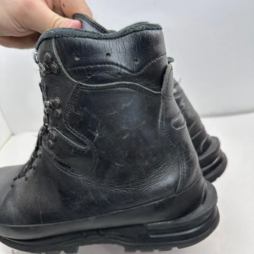 German Army Black Leather Army Heavy Duty Combat Boots - Size EU 45 UK 10