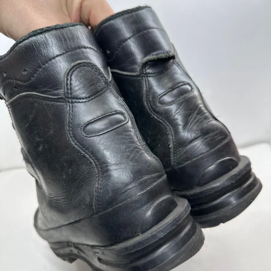 German Army Black Leather Army Heavy Duty Combat Boots - Size EU 45 UK 10