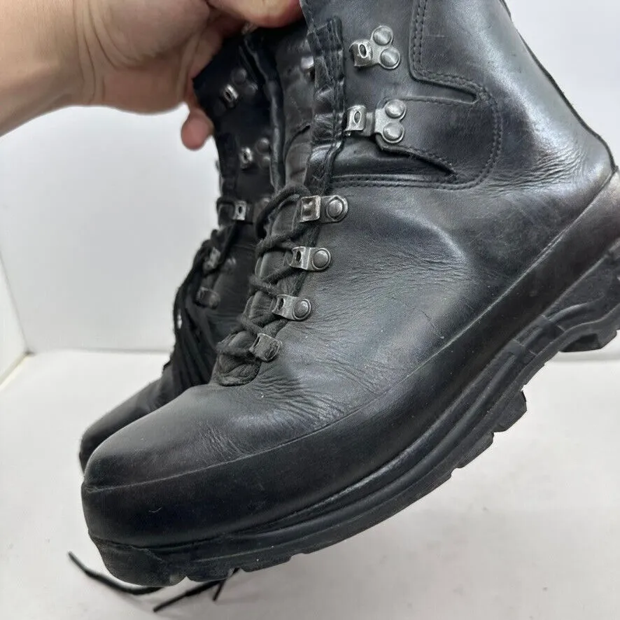 German Army Black Leather Army Heavy Duty Combat Boots - Size EU 45 UK 10