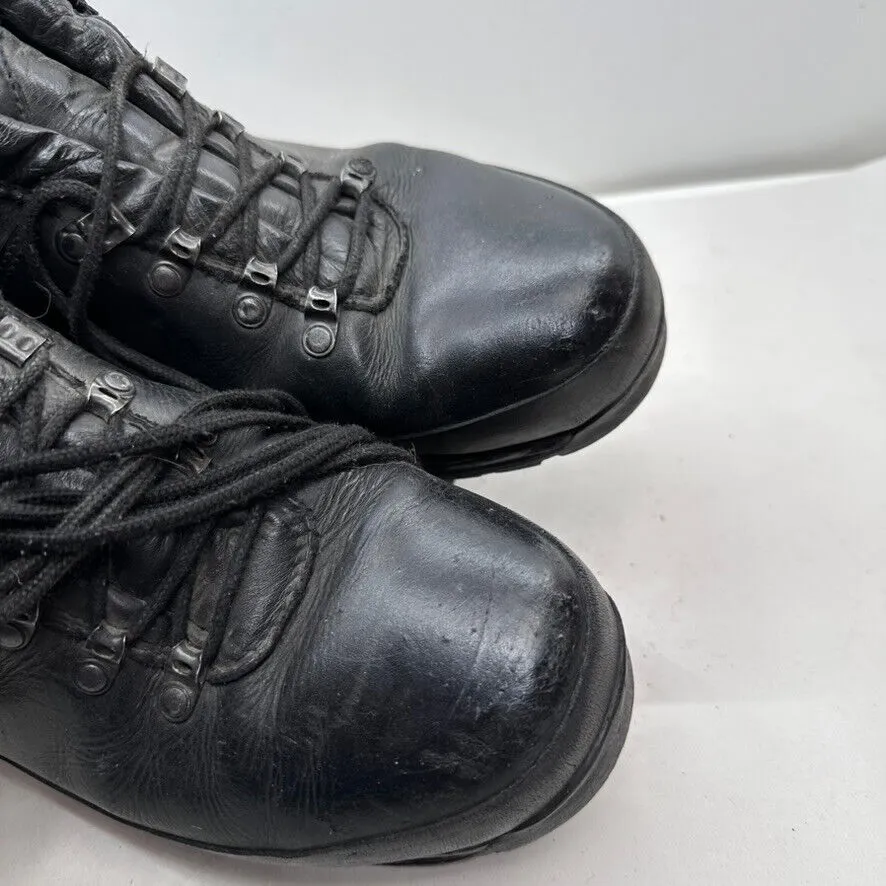 German Army Black Leather Army Heavy Duty Combat Boots - Size EU 45 UK 10