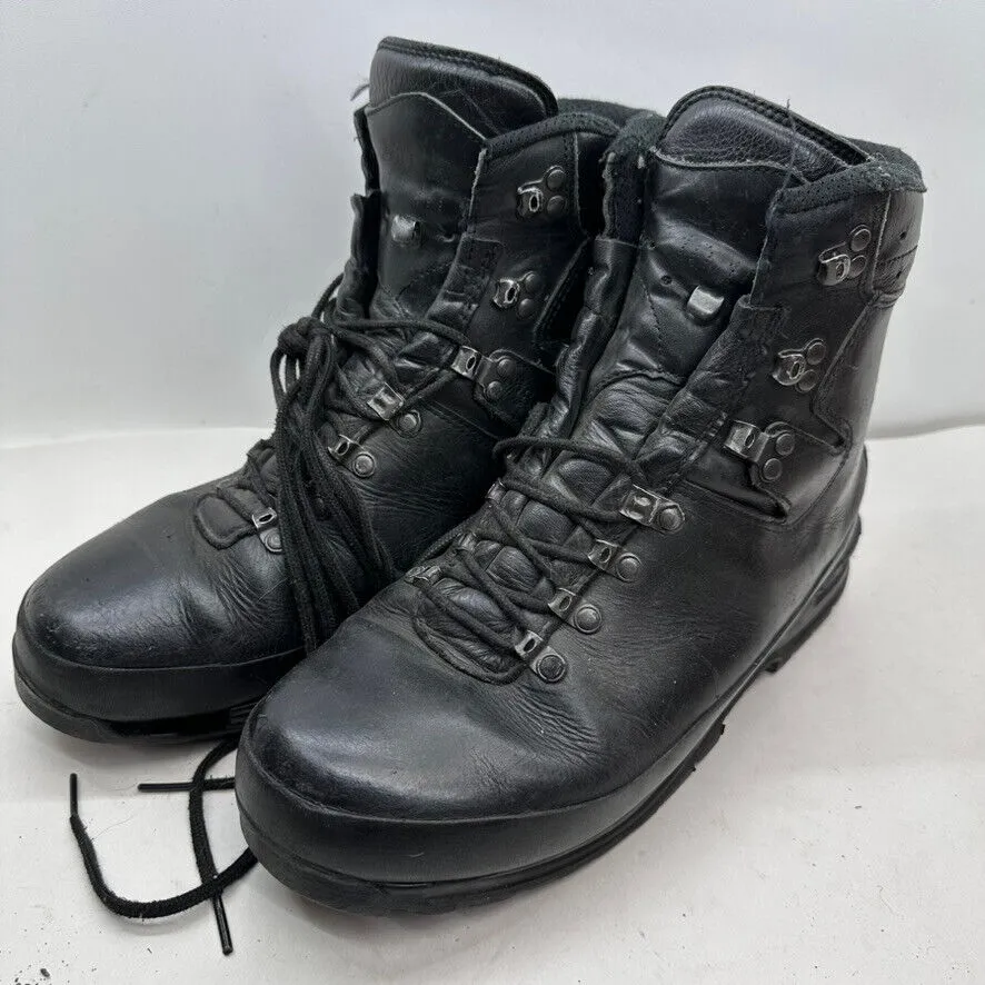 German Army Black Leather Army Heavy Duty Combat Boots - Size EU 45 UK 10
